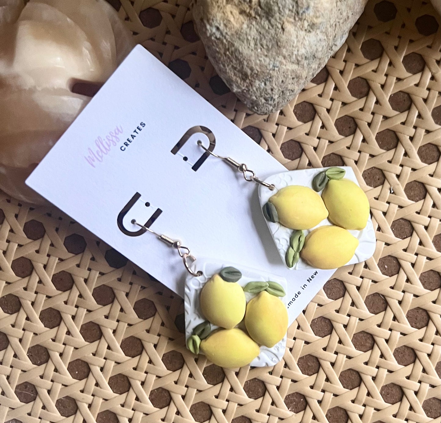 Lemon Tile earrings