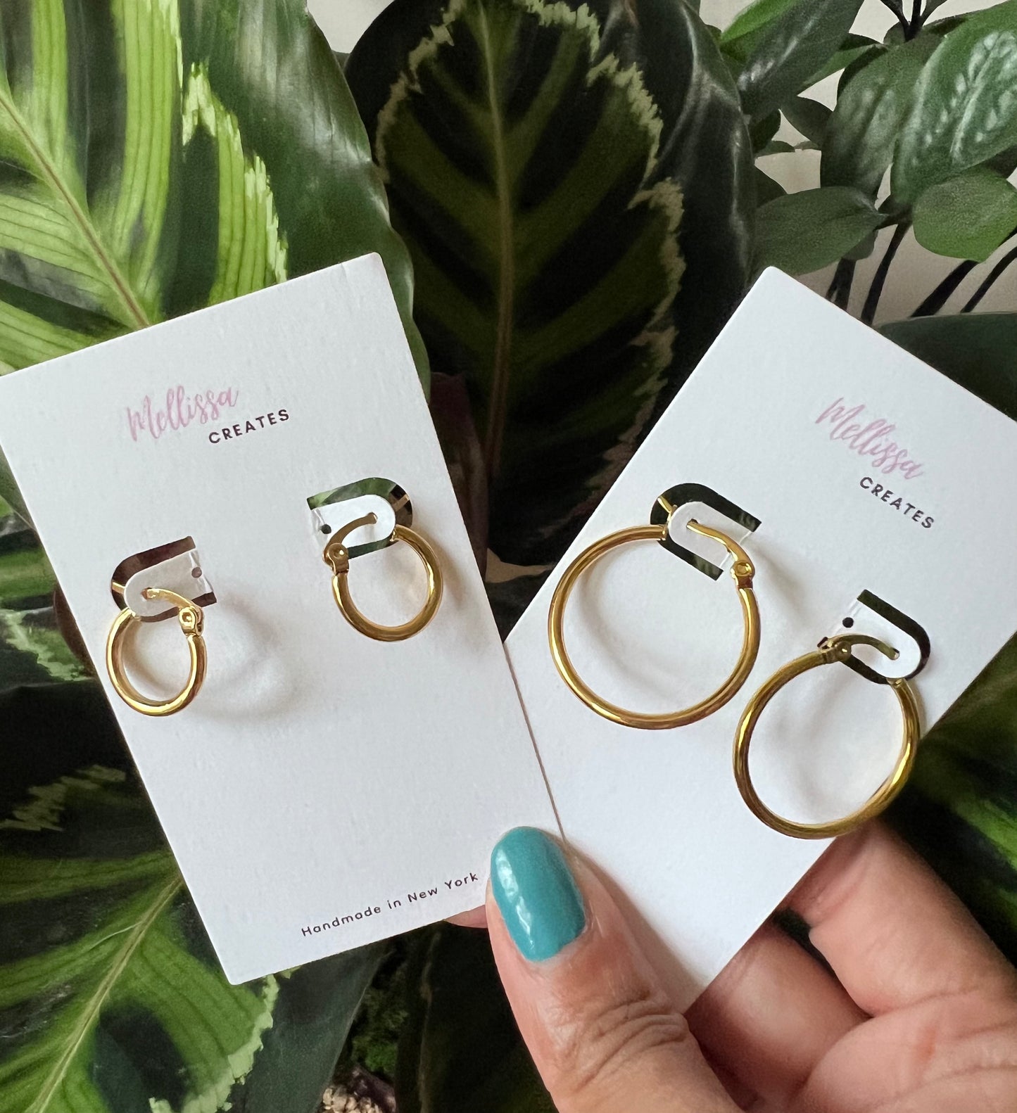 Gold hoop earrings