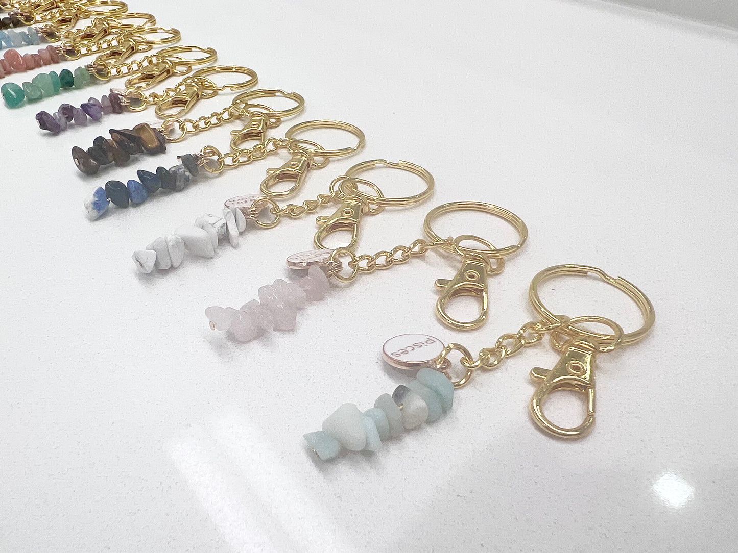 Genuine crystal keychain w/zodiac sign