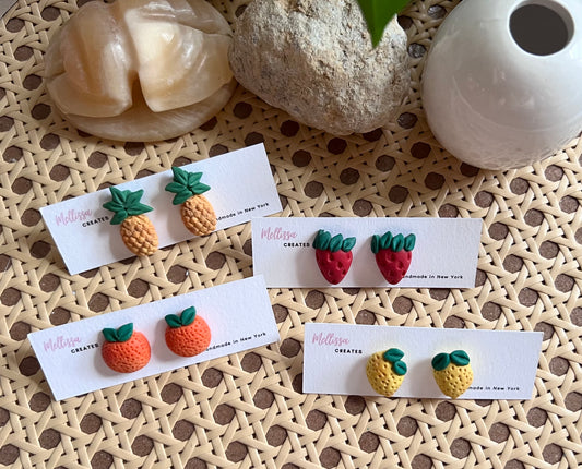 Fruit stud earrings