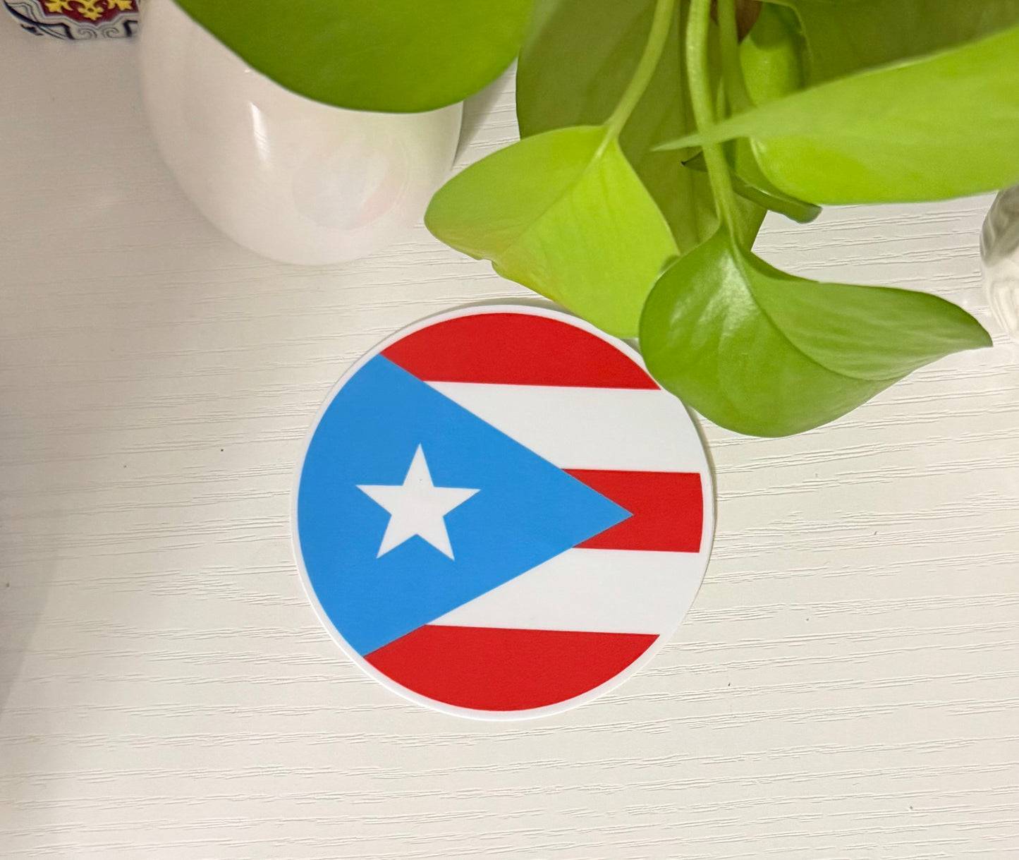 Puerto Rico Flag Sticker-Round