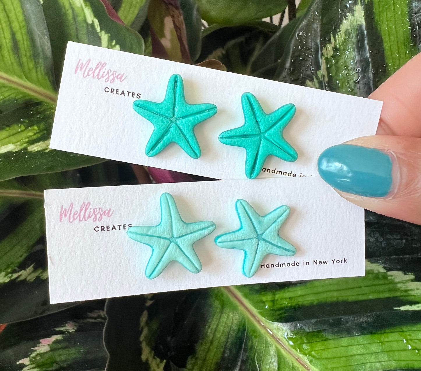 Monstera leaf & Beach studs