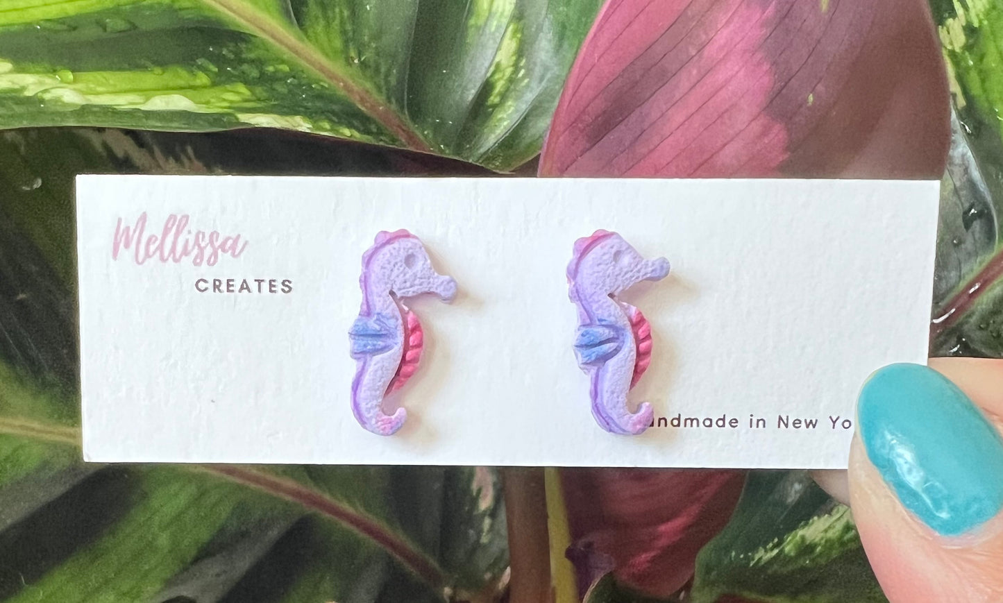 Monstera leaf & Beach studs