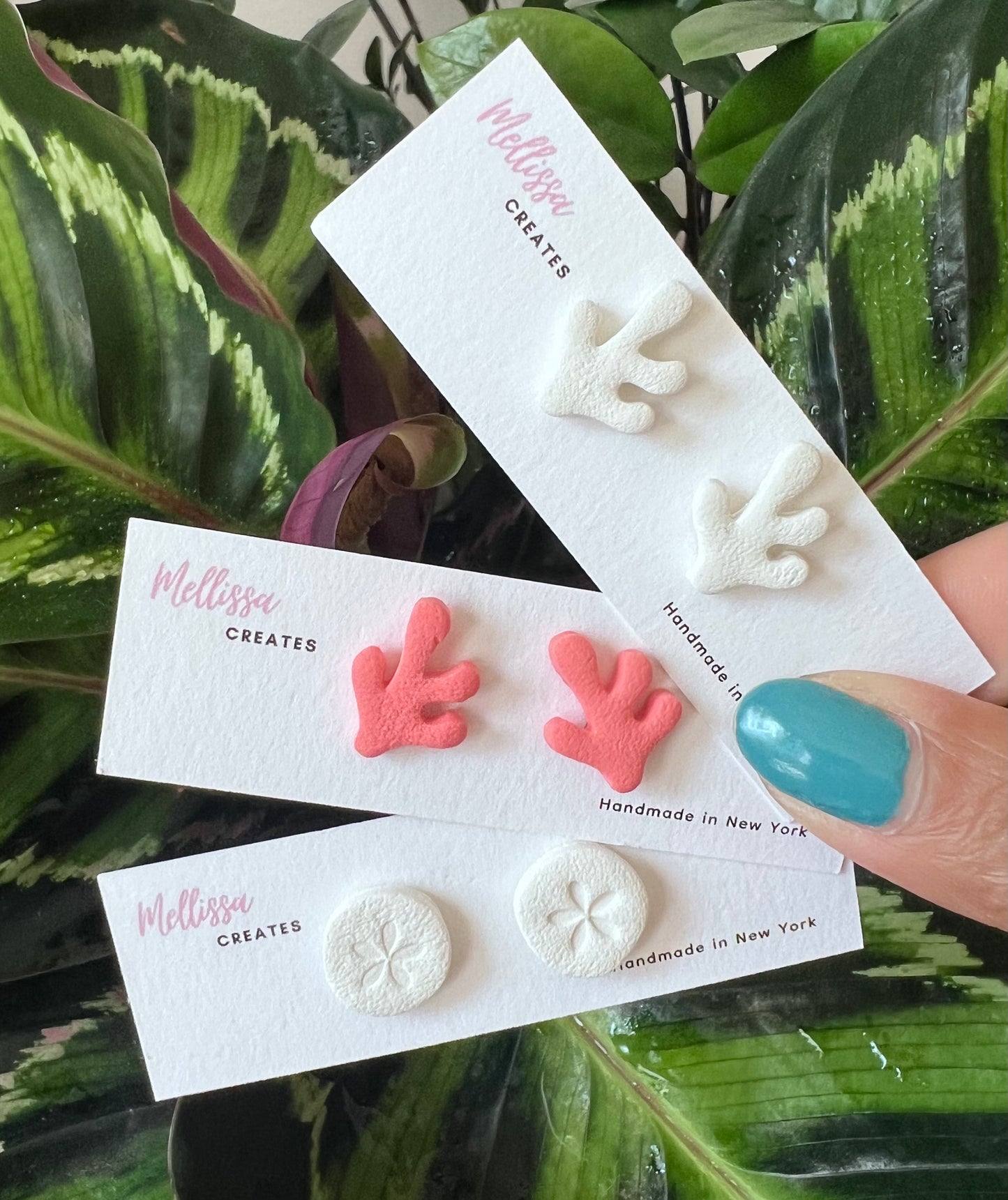 Monstera leaf & Beach studs